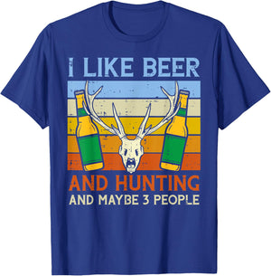 I Like Hunting 3 People Funny Deer Hunter Dad Grandpa Men T-Shirt - T-Shirt | Royal