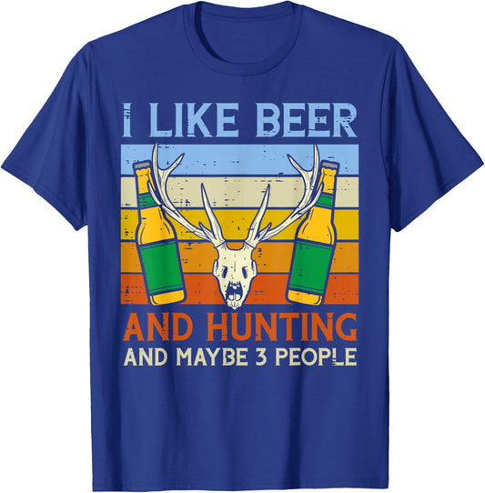 I Like Hunting 3 People Funny Deer Hunter Dad Grandpa Men T-Shirt - T-Shirt | Royal