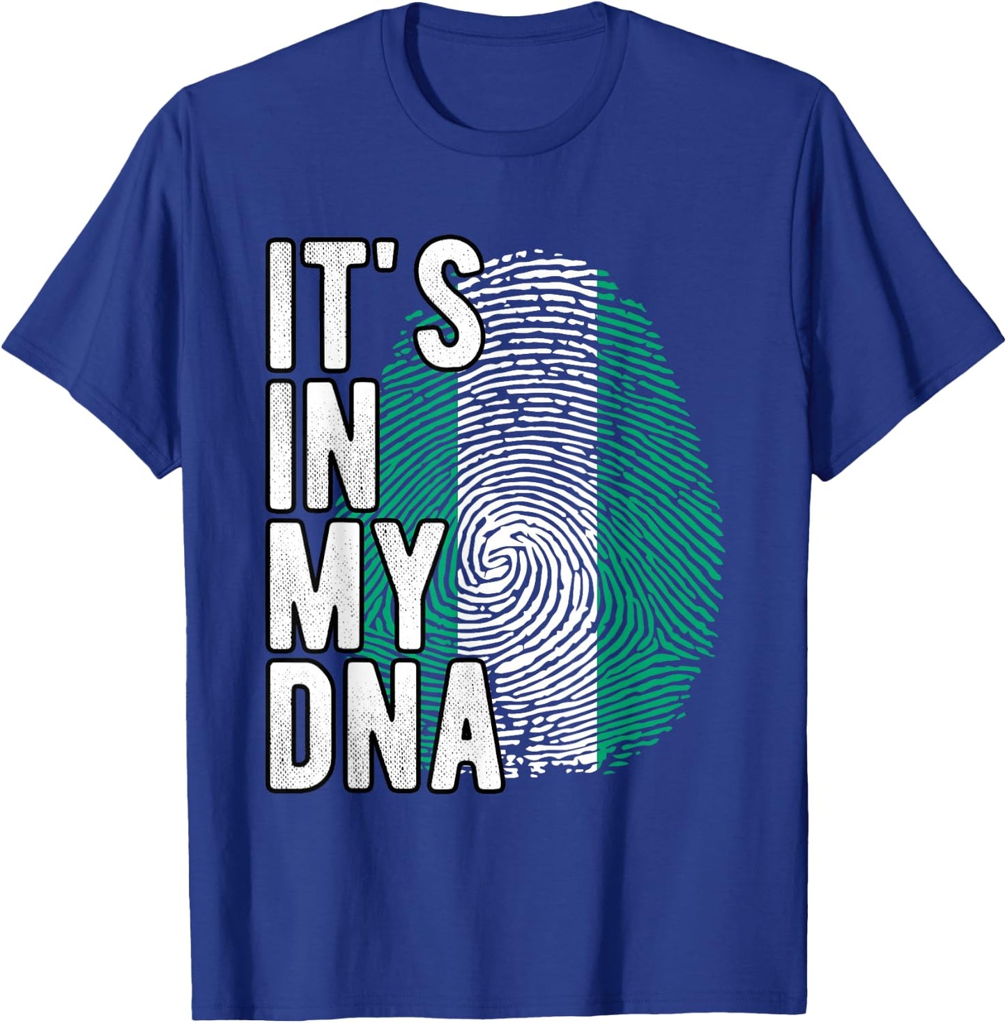 Funny it's in my DNA Nigeria flag Fingerprint T-Shirt - T-Shirt | Royal