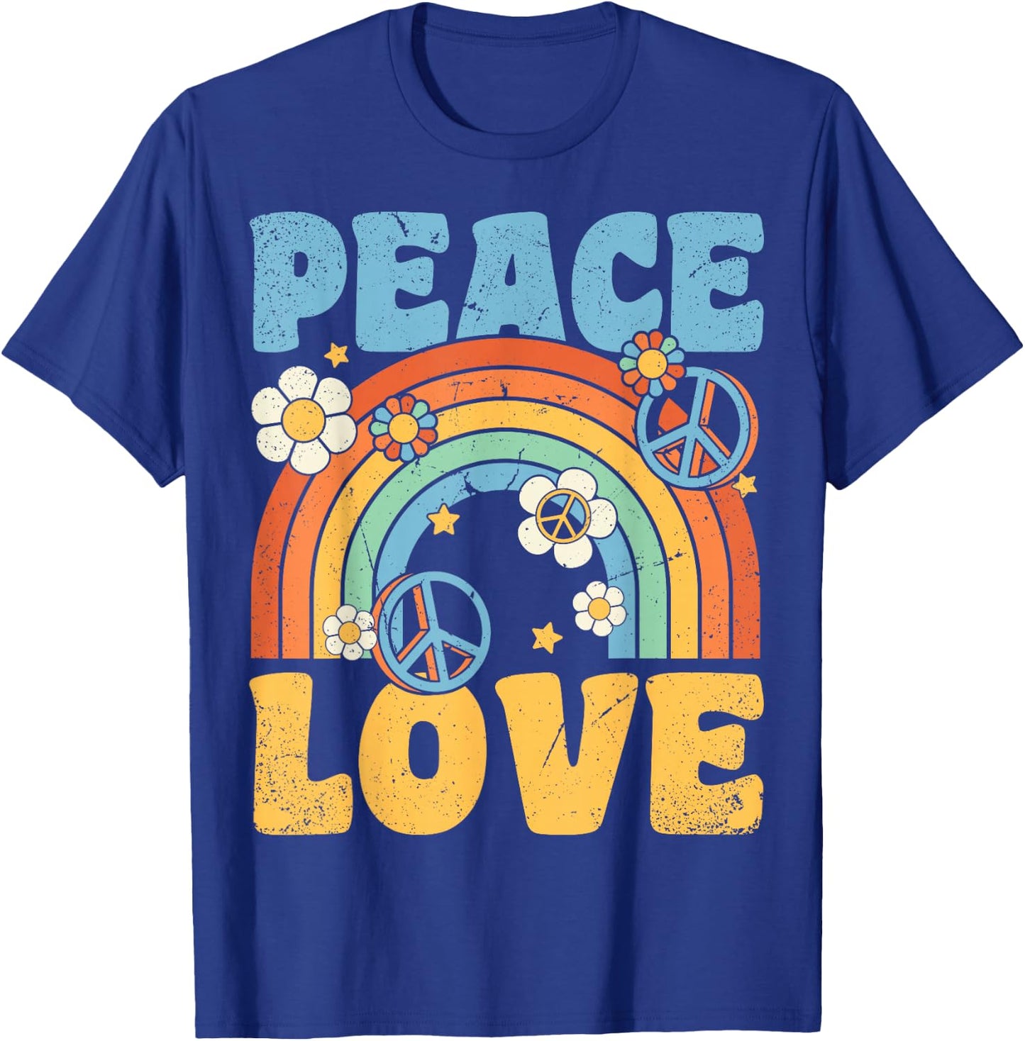 Peace Love 60's 70's 80's Party Outfit Groovy Hippie Costume , black T-Shirt - T-Shirt | Royal