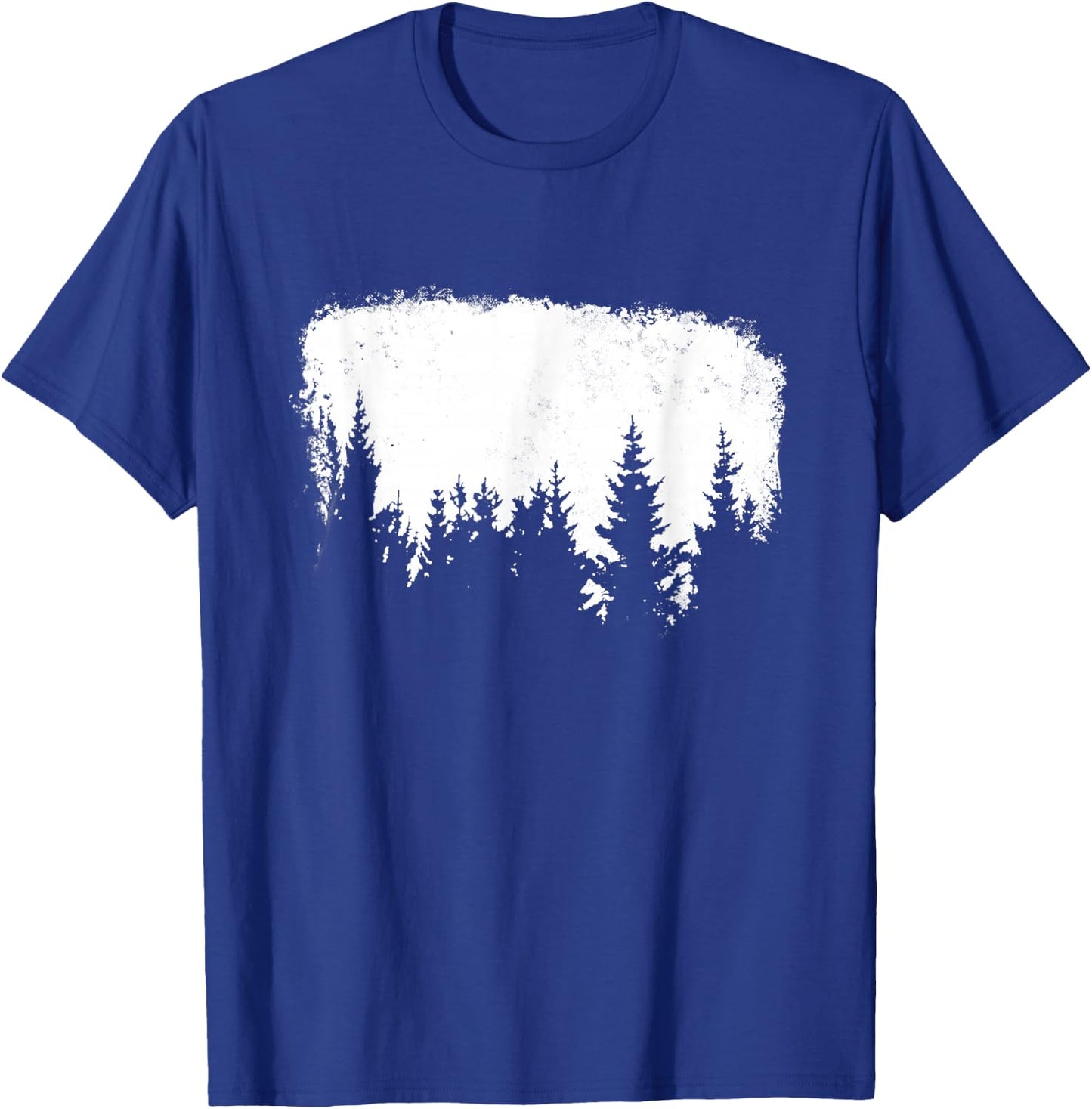 Minimalist Pine Tree Design World Traveler Graphic Clothing T-Shirt - T-Shirt | Royal