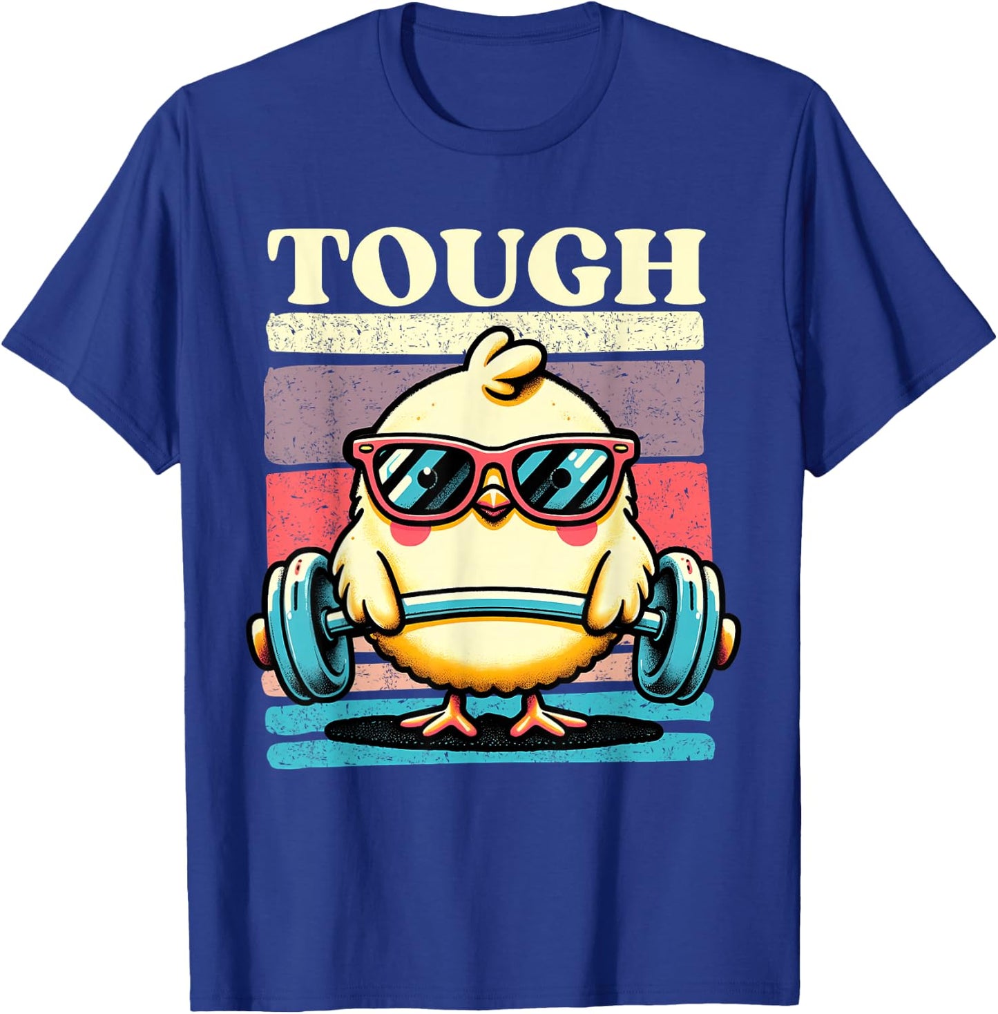 Funny Baby Chick Gym Teen Girls Women One Tough Chick T-Shirt - T-Shirt | Royal