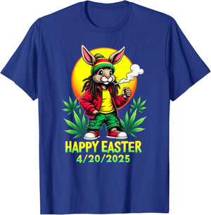 Happy Easter Bunny Marijuana Cannabis Weed 420 T-Shirt - T-Shirt | Royal