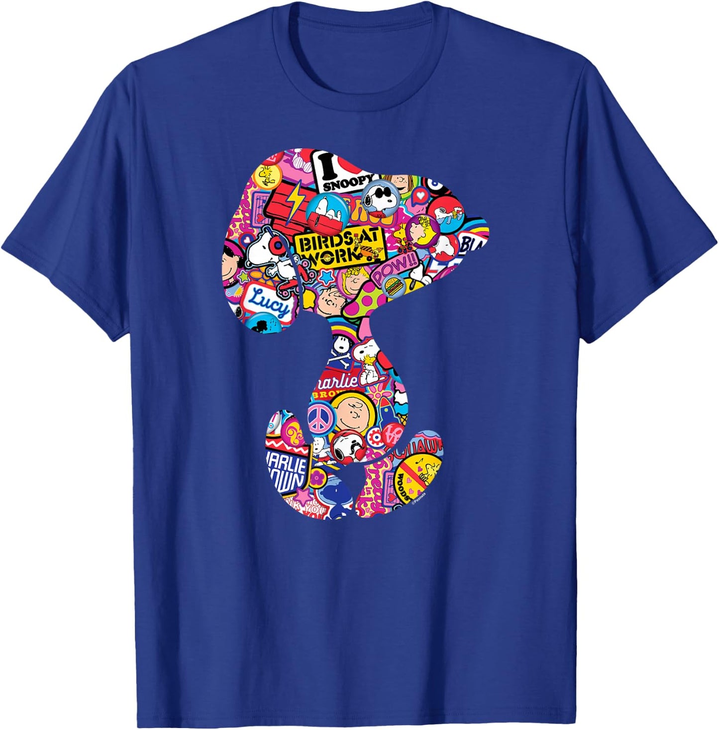 Peanuts Snoopy Silhoutte Pattern , black T-Shirt - T-Shirt | Royal