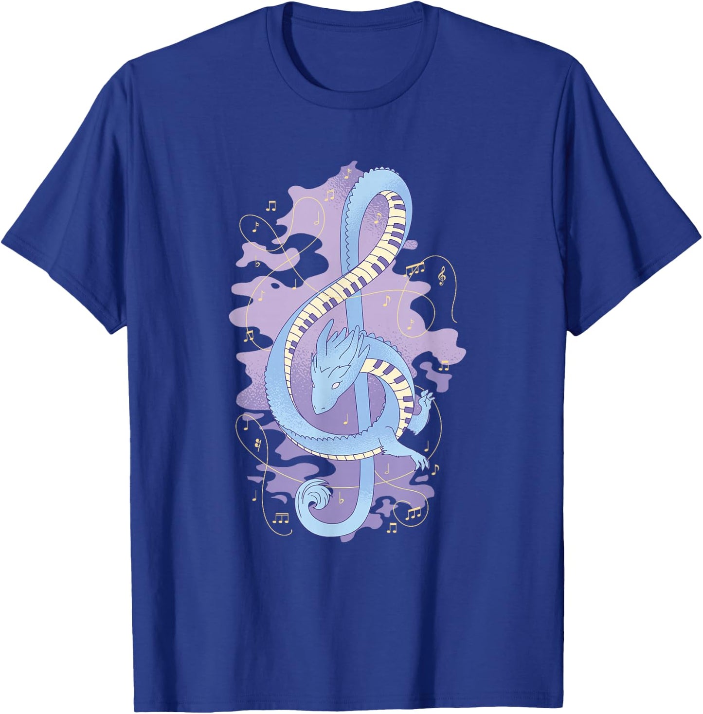 Dragon Clef Piano Player Music Teacher Student Graphic Men Women Girls Kids T-Shirt - T-Shirt | Royal
