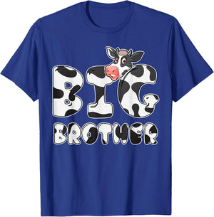 Cow Big Brother Birthday Funny Family Matching Bro Family T-Shirt - T-Shirt | Royal