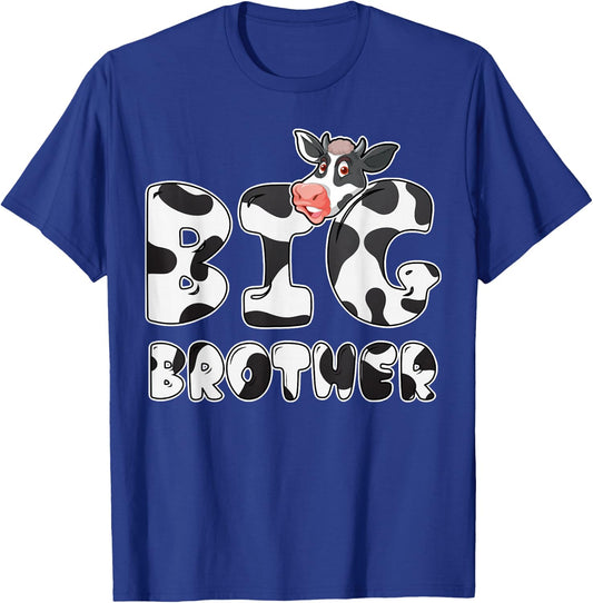 Cow Big Brother Birthday Funny Family Matching Bro Family T-Shirt - T-Shirt | Royal