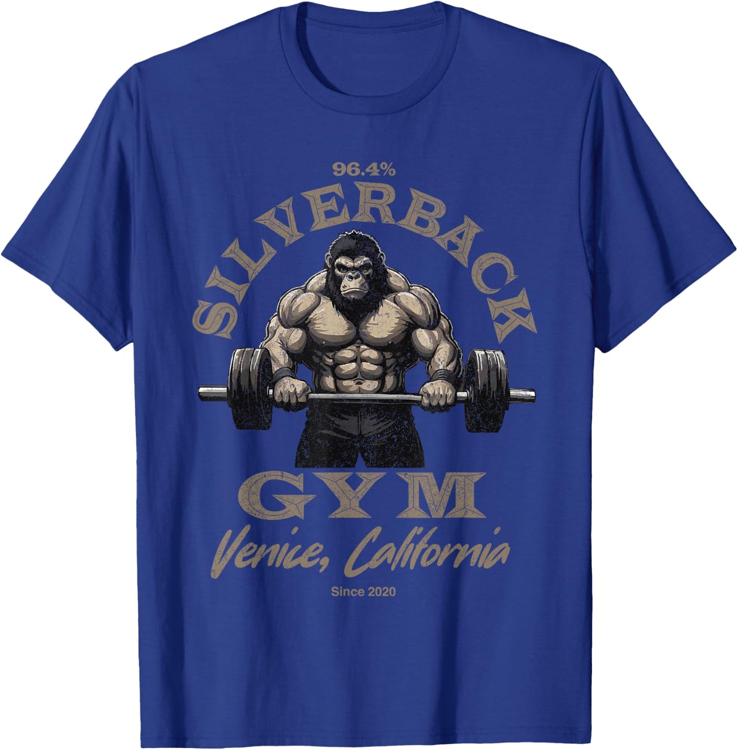 96.4% Silverback Gorilla Fitness Wear Bodybuilding Gym , black, S T-Shirt - T-Shirt | Royal