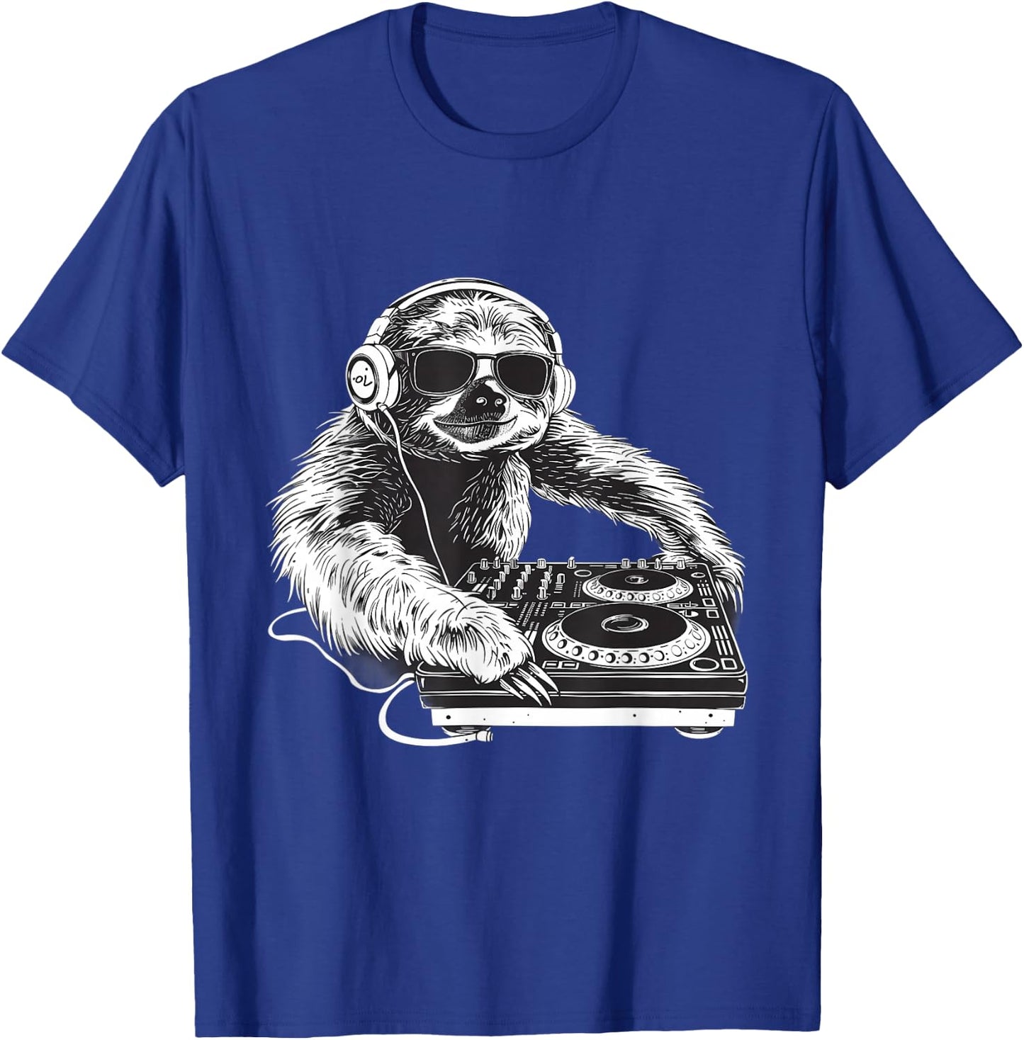 Sloth DJ Music Producer Turntable DJ Sloth House Techno EDM T-Shirt - T-Shirt | Royal