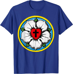 Luther Rose Seal Lutheran Symbol Christian Cross T-Shirt - T-Shirt | Royal