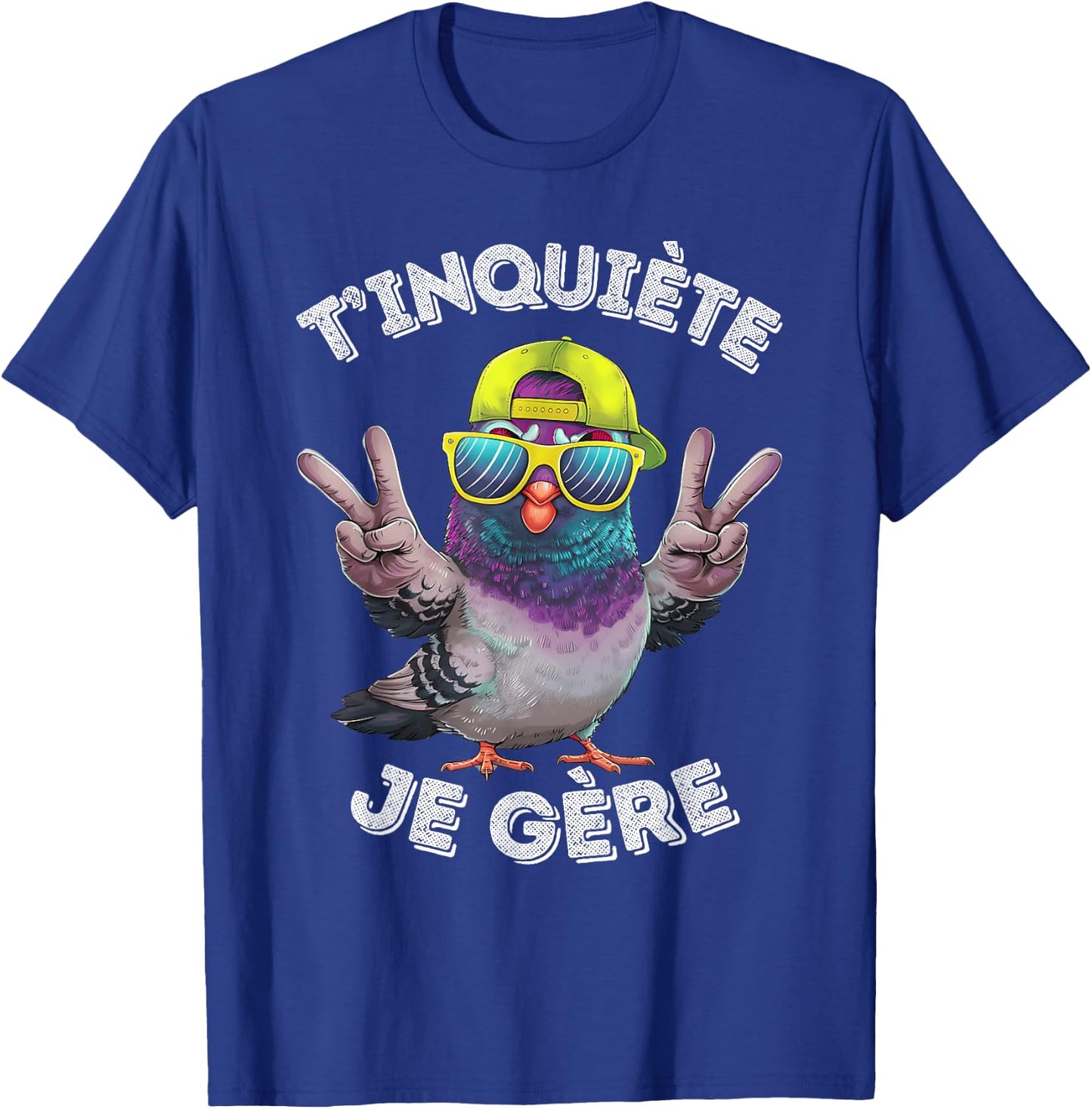 Pigeon Accessory Humour Beer Aperitif T'inquiète Je Gère , Black, S T-Shirt - T-Shirt | Royal