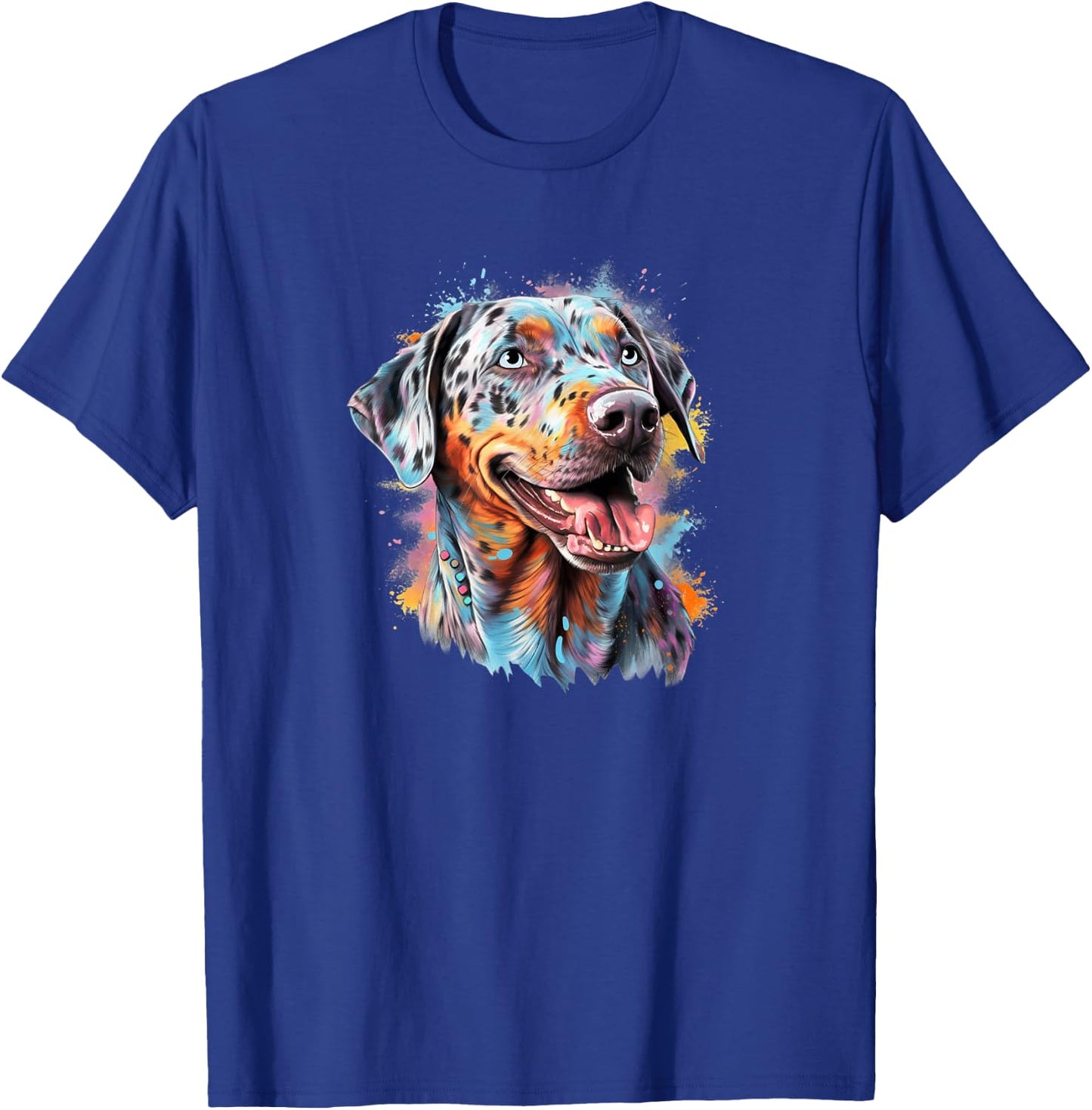 Cute Colorful Watercolor Paint Girls Catahoula Lover T-Shirt - T-Shirt | Royal