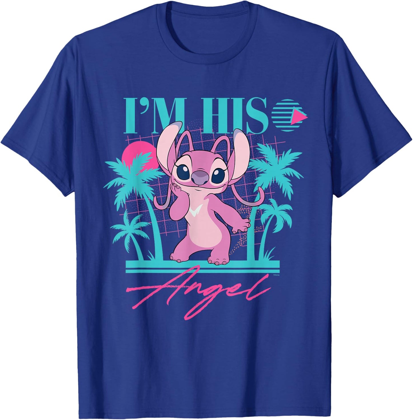 Disney Stitch Retro '90s Couples Matching I'm His Angel , Black, S T-Shirt - T-Shirt | Royal