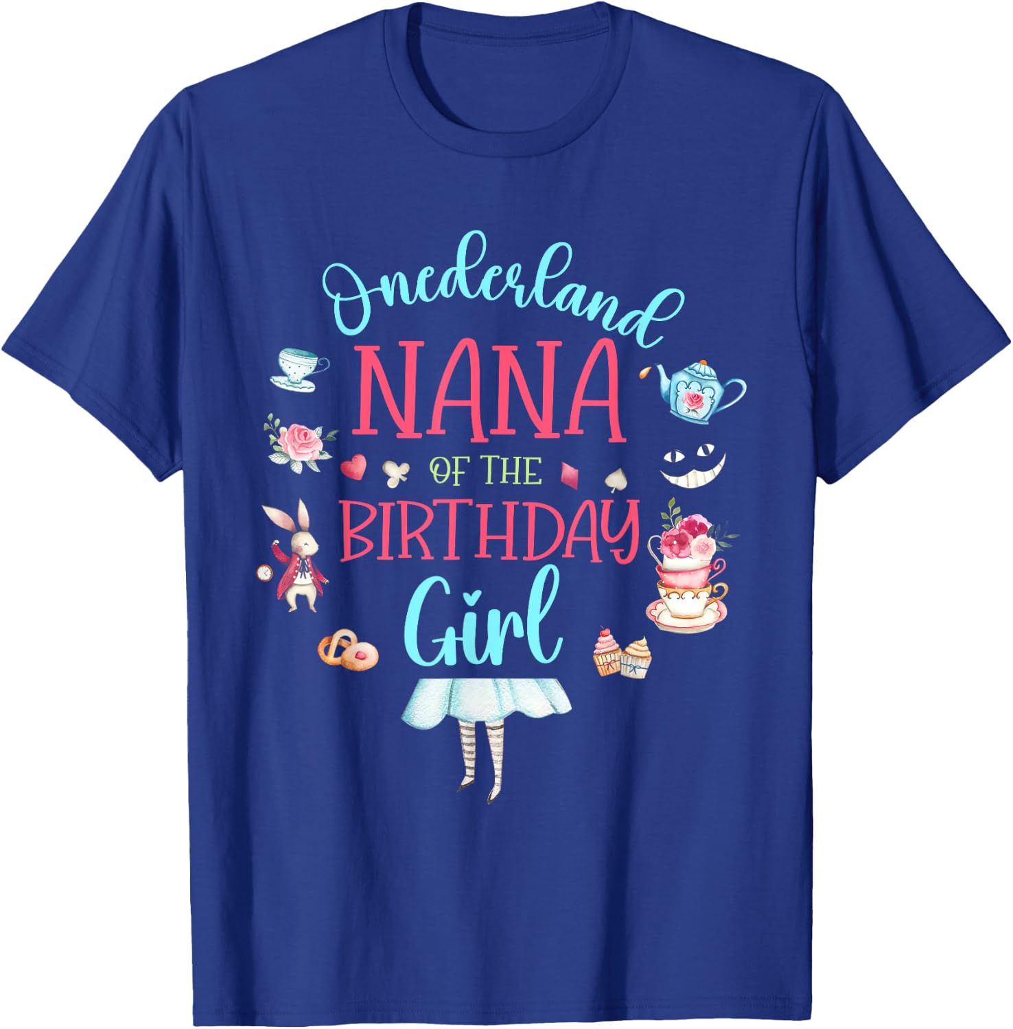 Nana of the Birthday Girl Tea Party Onederland Grandma T-Shirt - T-Shirt | Royal