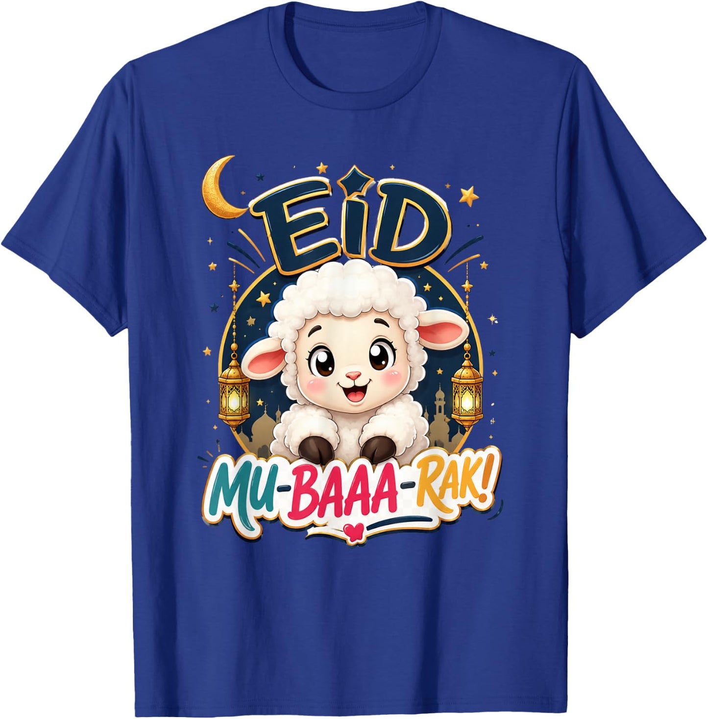 Happy Eid Al Adha Mubarak Kids Muslim Cute Sheep Holiday T-Shirt - T-Shirt | Royal