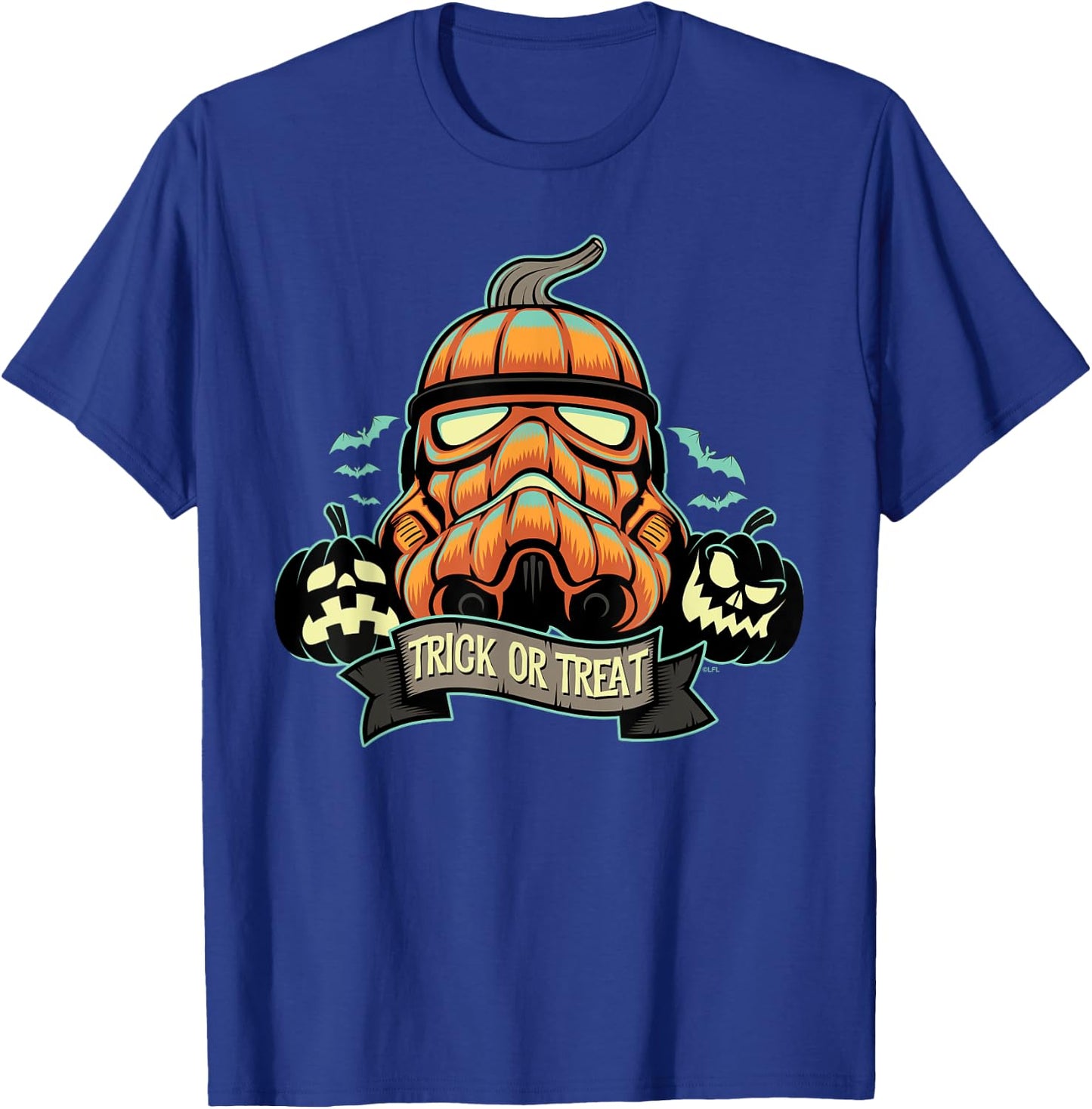 Star Wars Halloween Stormtrooper Jack-o’-Lantern Pumpkin T-Shirt - T-Shirt | Royal