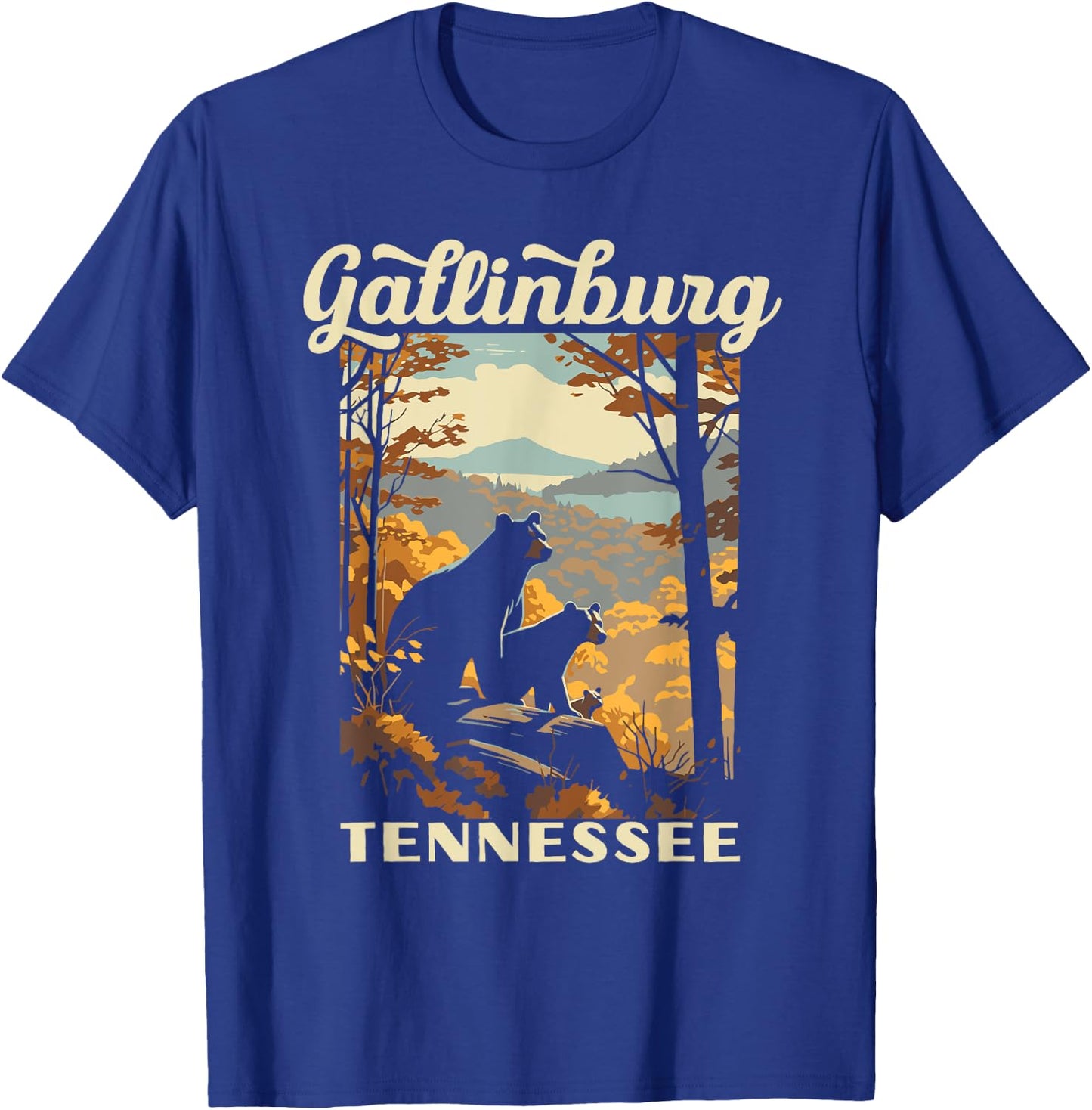 Gatlinburg Tennessee Black Bears Vintage WPA Style T-Shirt - T-Shirt | Royal