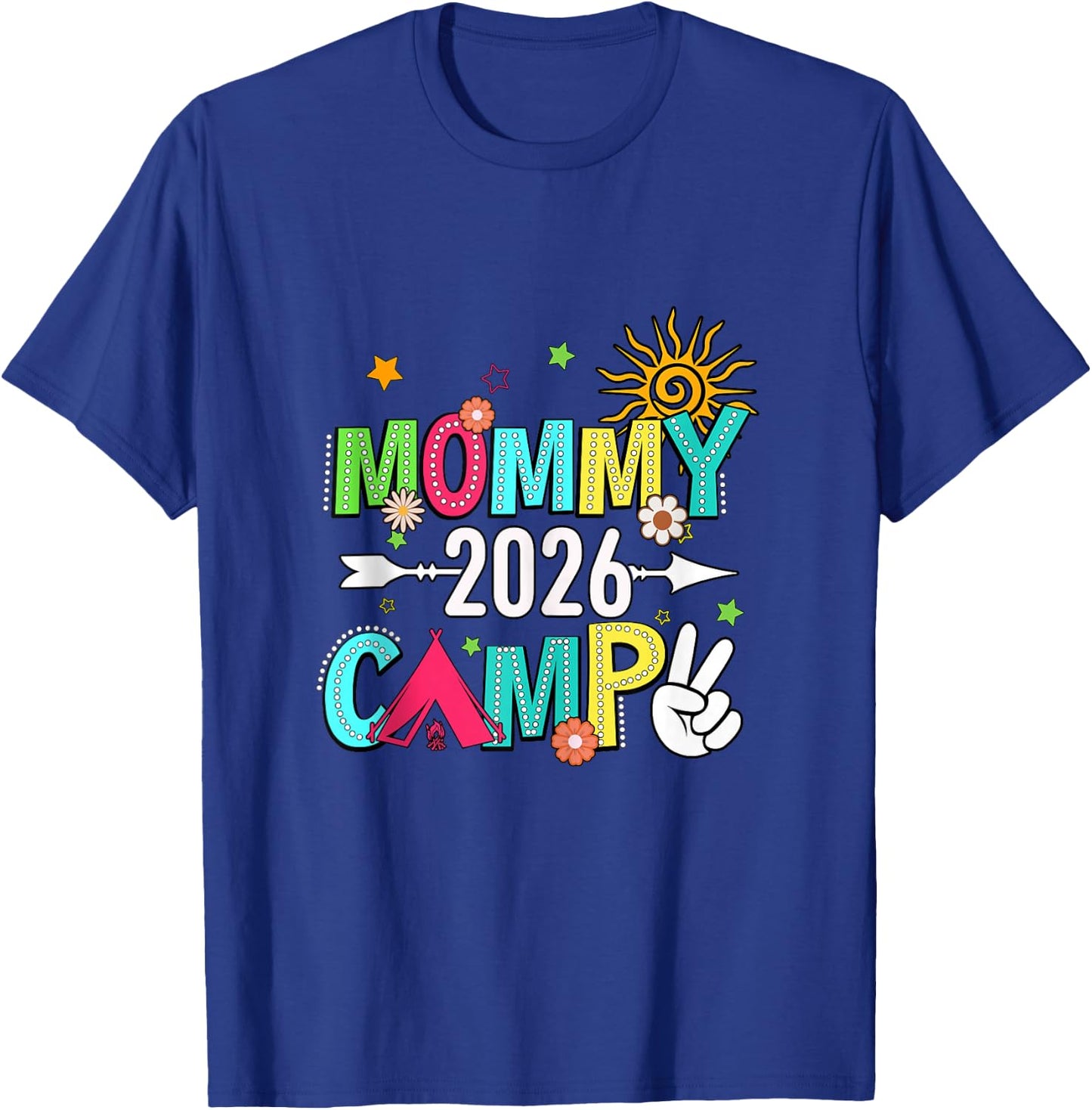 Mommy Camp 2026 Family Vacation Summer Camping Crew Kids T-Shirt - T-Shirt | Royal
