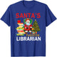 Santa's Favorite Librarian Books Christmas Tree T-Shirt - T-Shirt | Royal