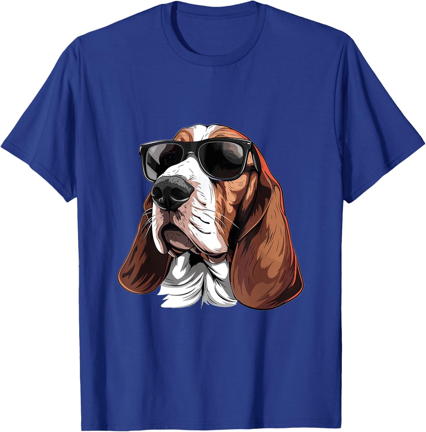 Basset Hound Sunglasses Dog Breed Graphic T-Shirt - T-Shirt | Royal