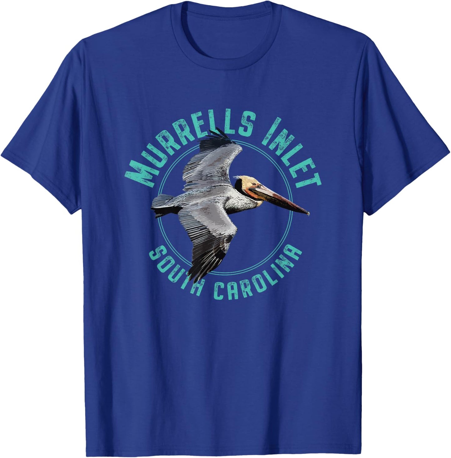 Murrells Inlet South Carolina Pelican Design T-Shirt - T-Shirt | Royal