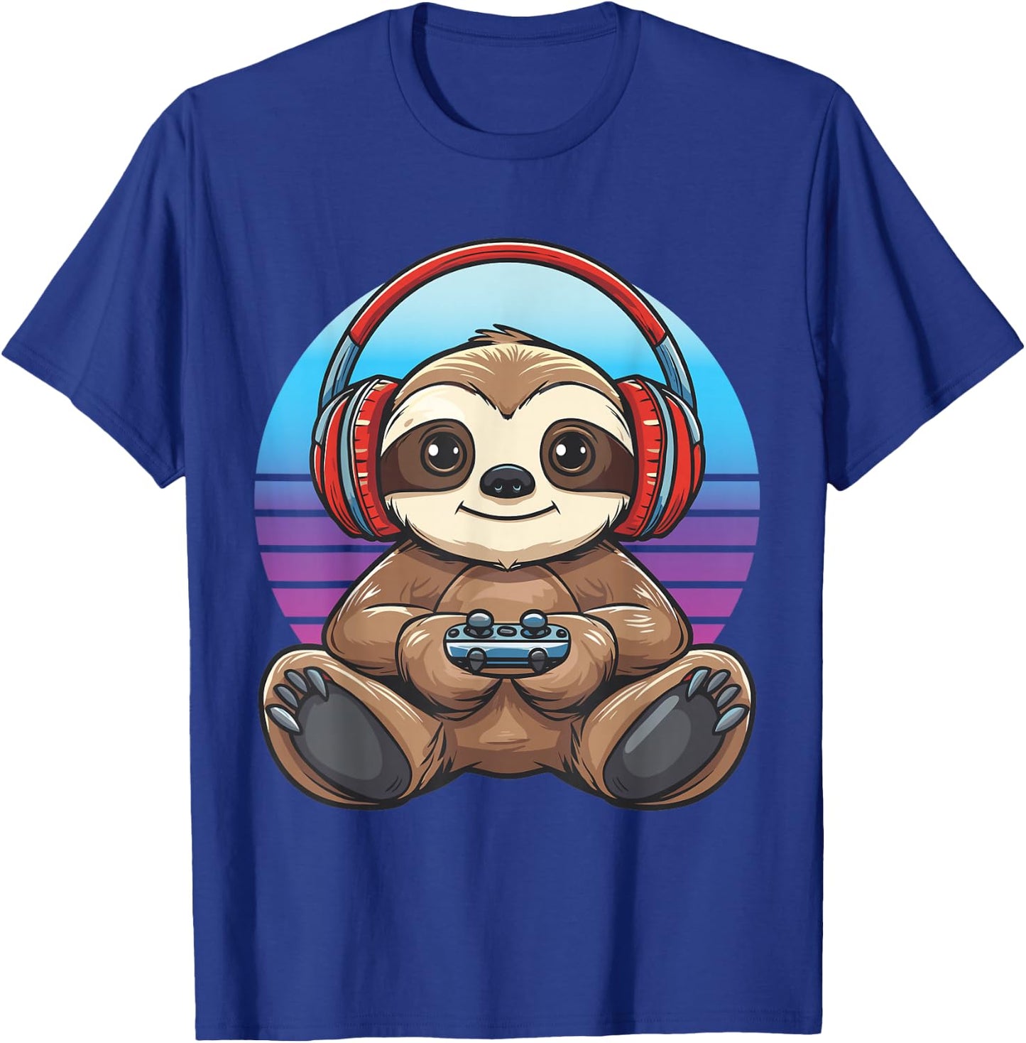 Retro Sloth gaming T-Shirt - T-Shirt | Royal