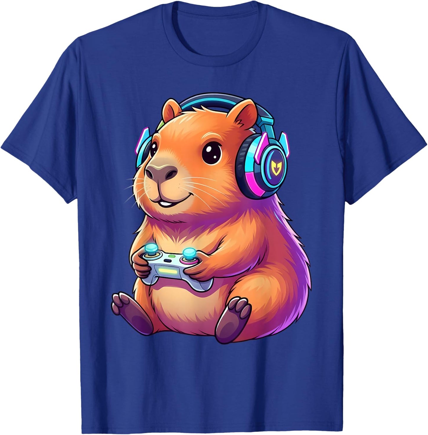 Drôle de Capybara Gamer Mignon Jeu Vidéo Capybara Animal Design T-Shirt - T-Shirt | Royal