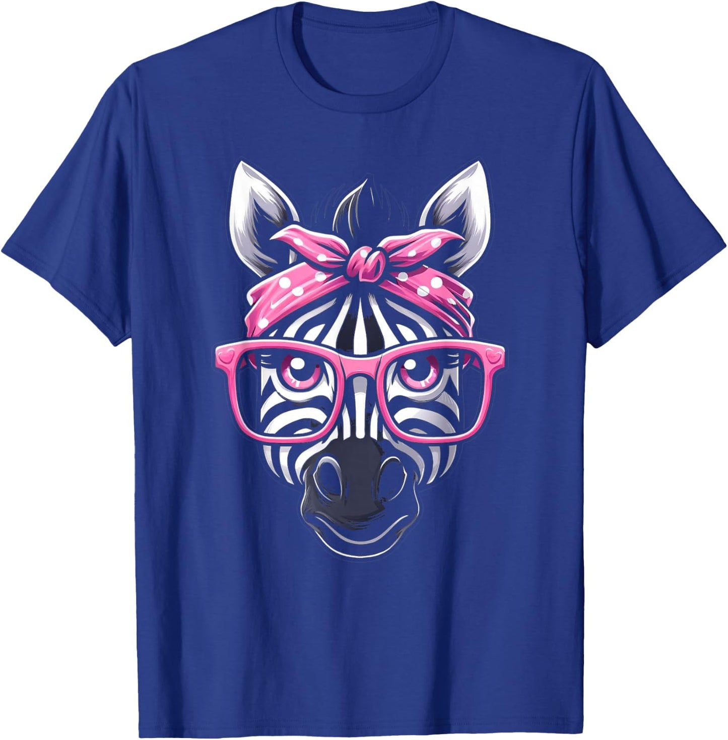 Zebra Pink Bandana Glasses T-Shirt - T-Shirt | Royal