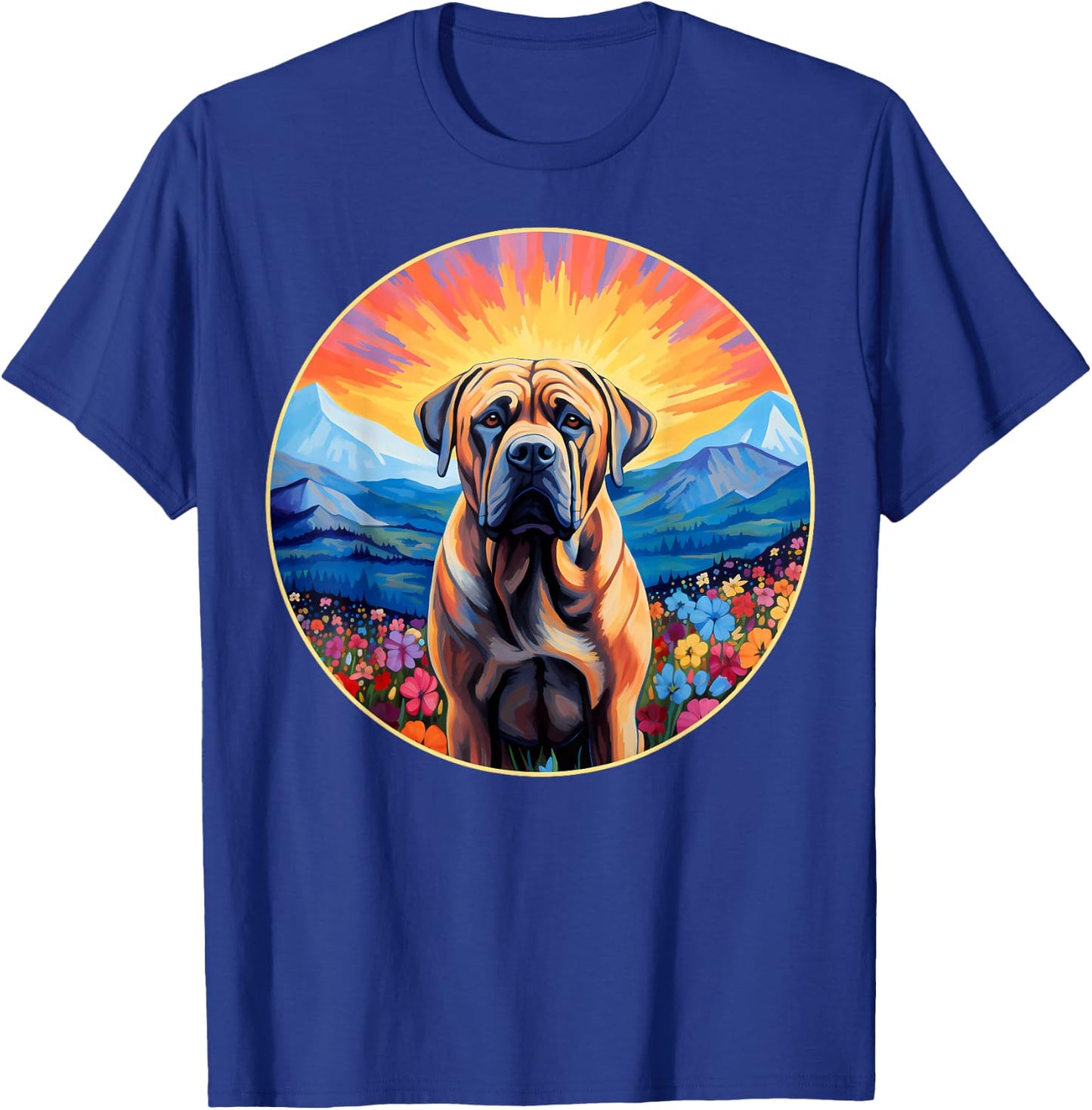 Cute Boerboel Flower Mountain South African Mastiff Dog T-Shirt - T-Shirt | Royal