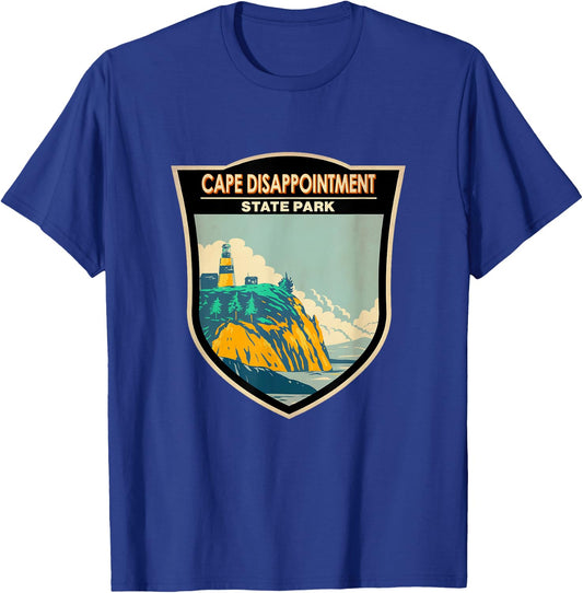Cape Disappointment State Park Washington Badge Vintage T-Shirt - T-Shirt | Royal