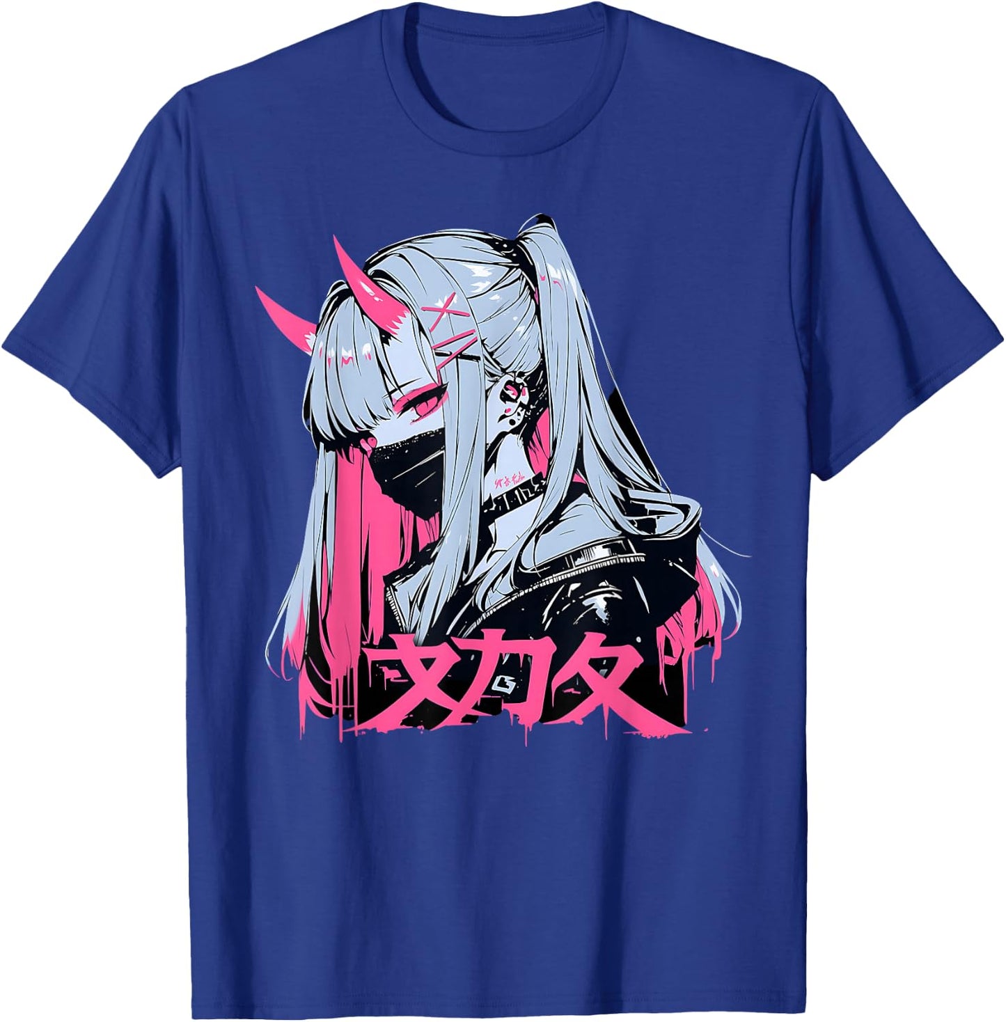 Goth Grunge Demon Anime Girl Waifu Horror Alt Aesthetic , Black, S T-Shirt - T-Shirt | Royal