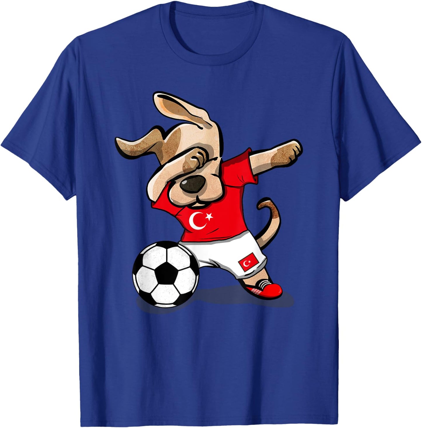 Dog Dabbing Soccer Turkey Jersey Shirt Turkish Football Men Women Kids T-Shirt - T-Shirt | Royal