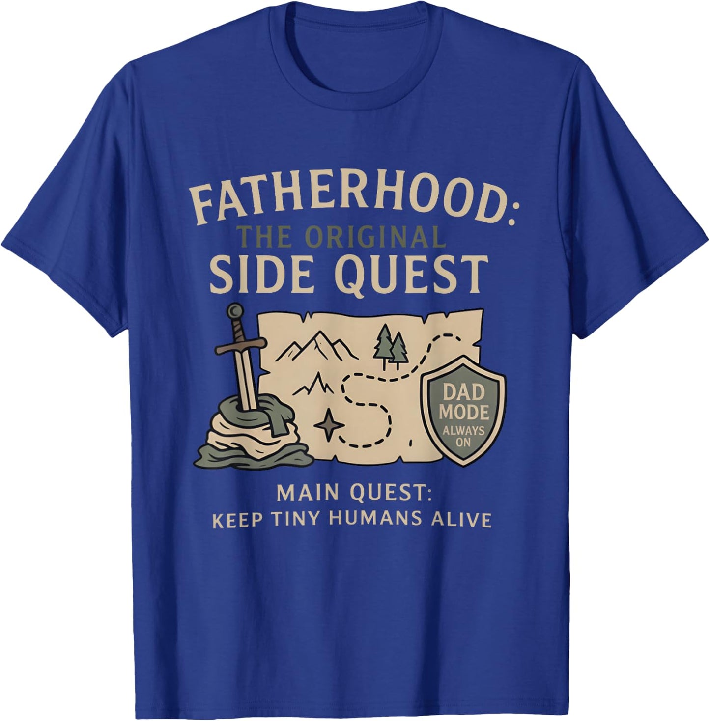 Father Dad Fatherhood The Original Side Quest Dad Mode T-Shirt - T-Shirt | Royal