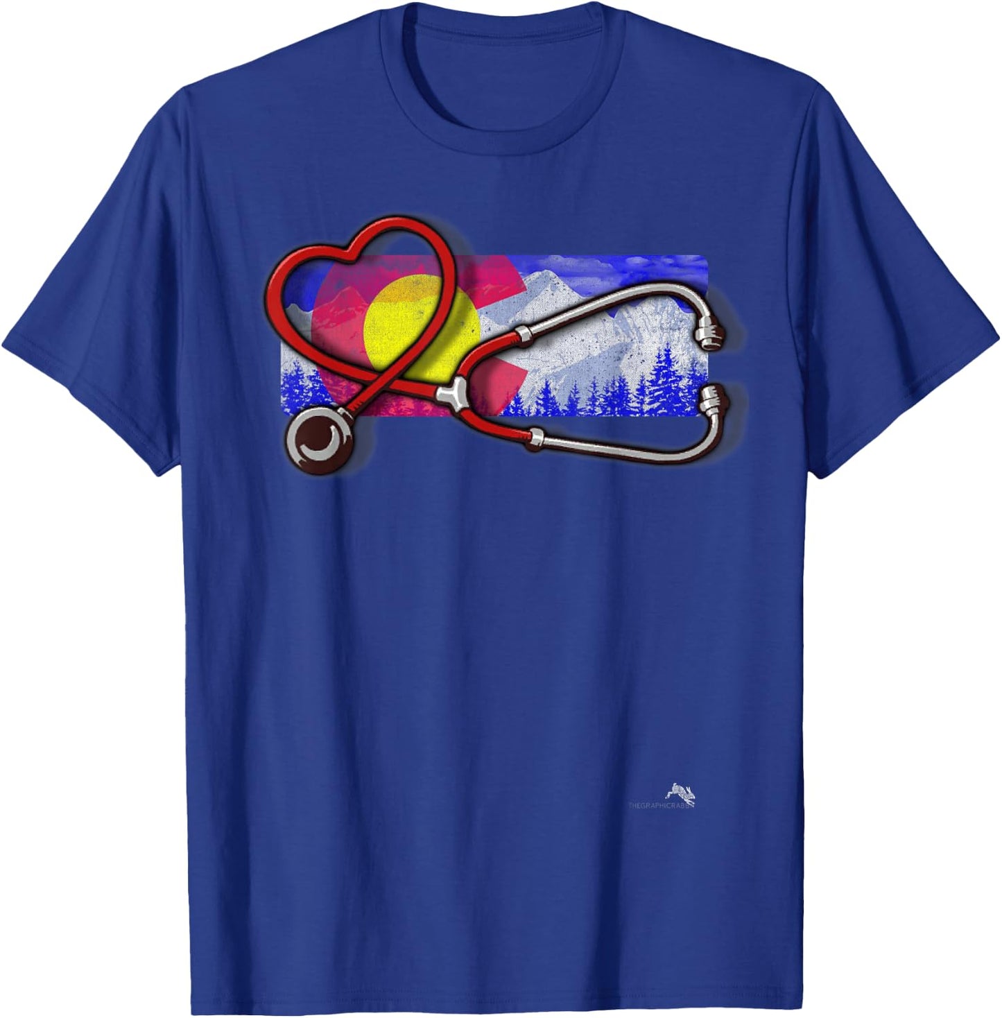 Colorado Nurse - Heart & Stethoscope T-Shirt - T-Shirt | Royal