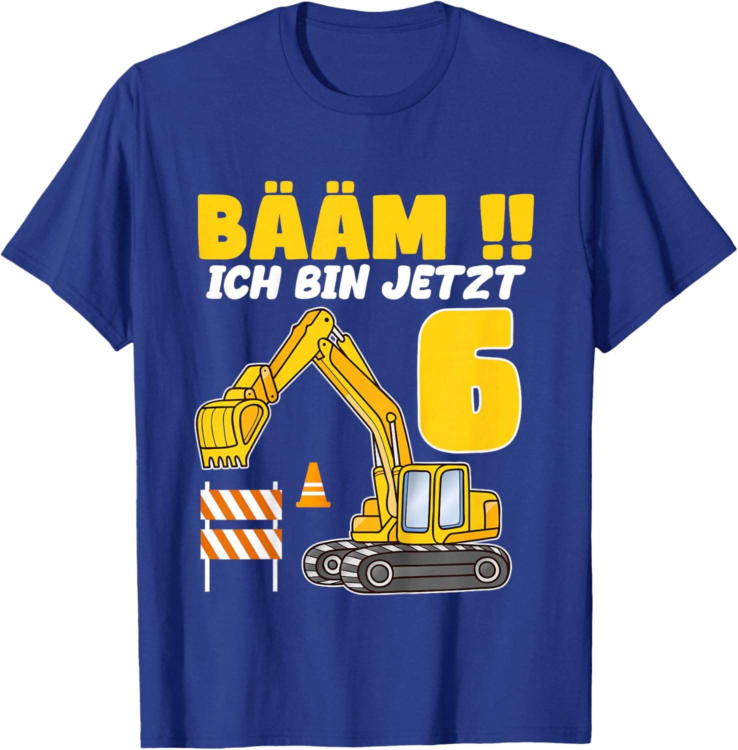 Children's Bäm ich bin 6 Birthday Digger 6 Birthday Shirt Boy , black T-Shirt - T-Shirt | Royal