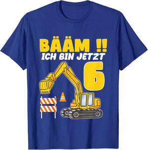 Children's Bäm ich bin 6 Birthday Digger 6 Birthday Shirt Boy , black T-Shirt - T-Shirt | Royal