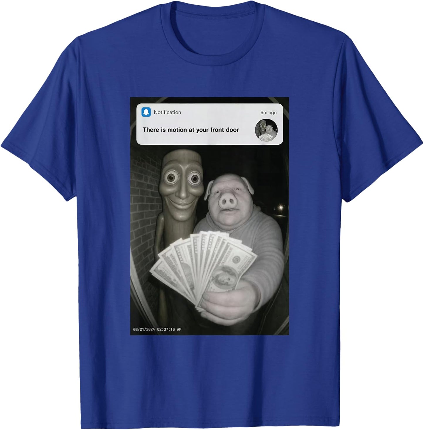 There is Motion At Your Haustür Tung Tung Sahur John Pork T-Shirt - T-Shirt | Royal