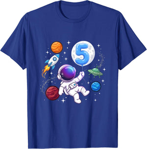 Kinder Astronaut 5. Geburtstag - Junge 5 Jahre alt Kindergeburtstag T-Shirt - T-Shirt | Royal