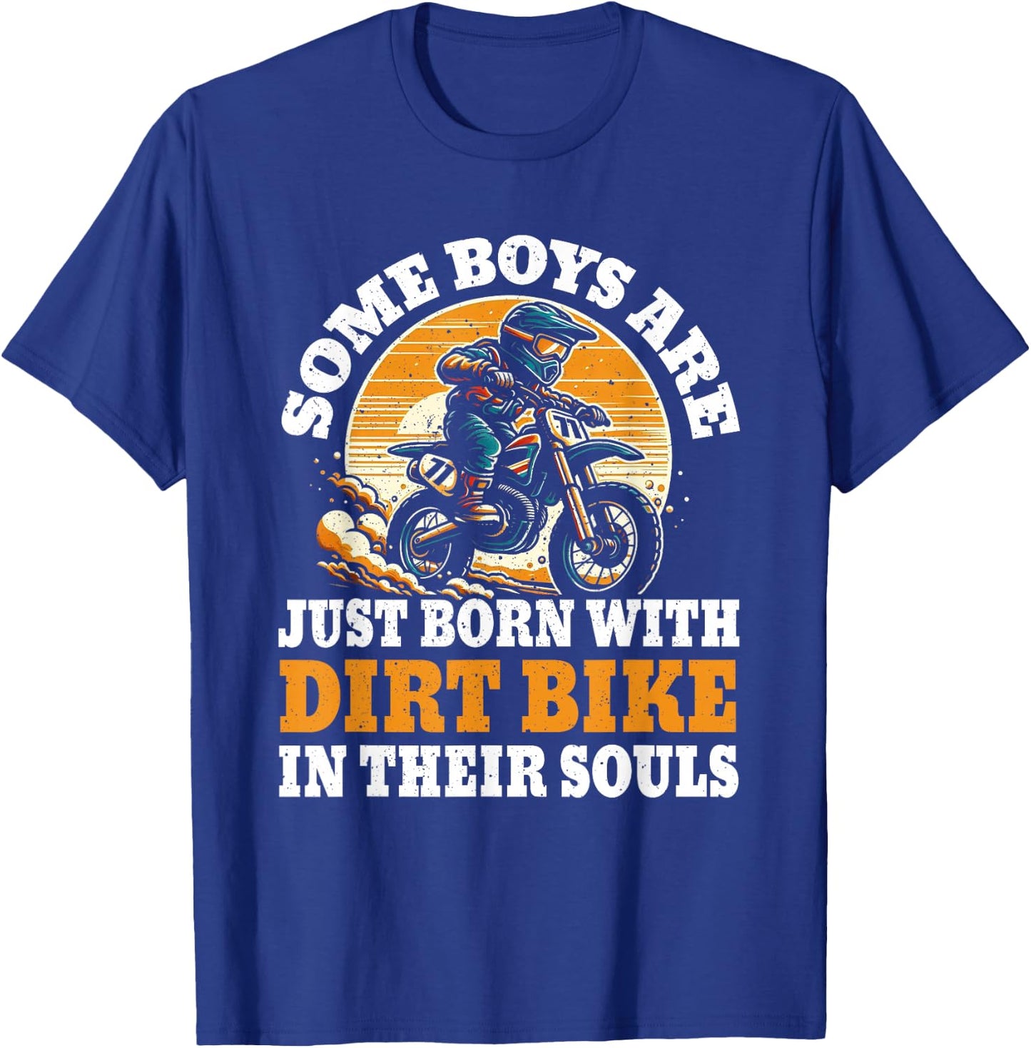 Youth Boy Dirt Bike Toddler Motocross T-Shirt - T-Shirt | Royal
