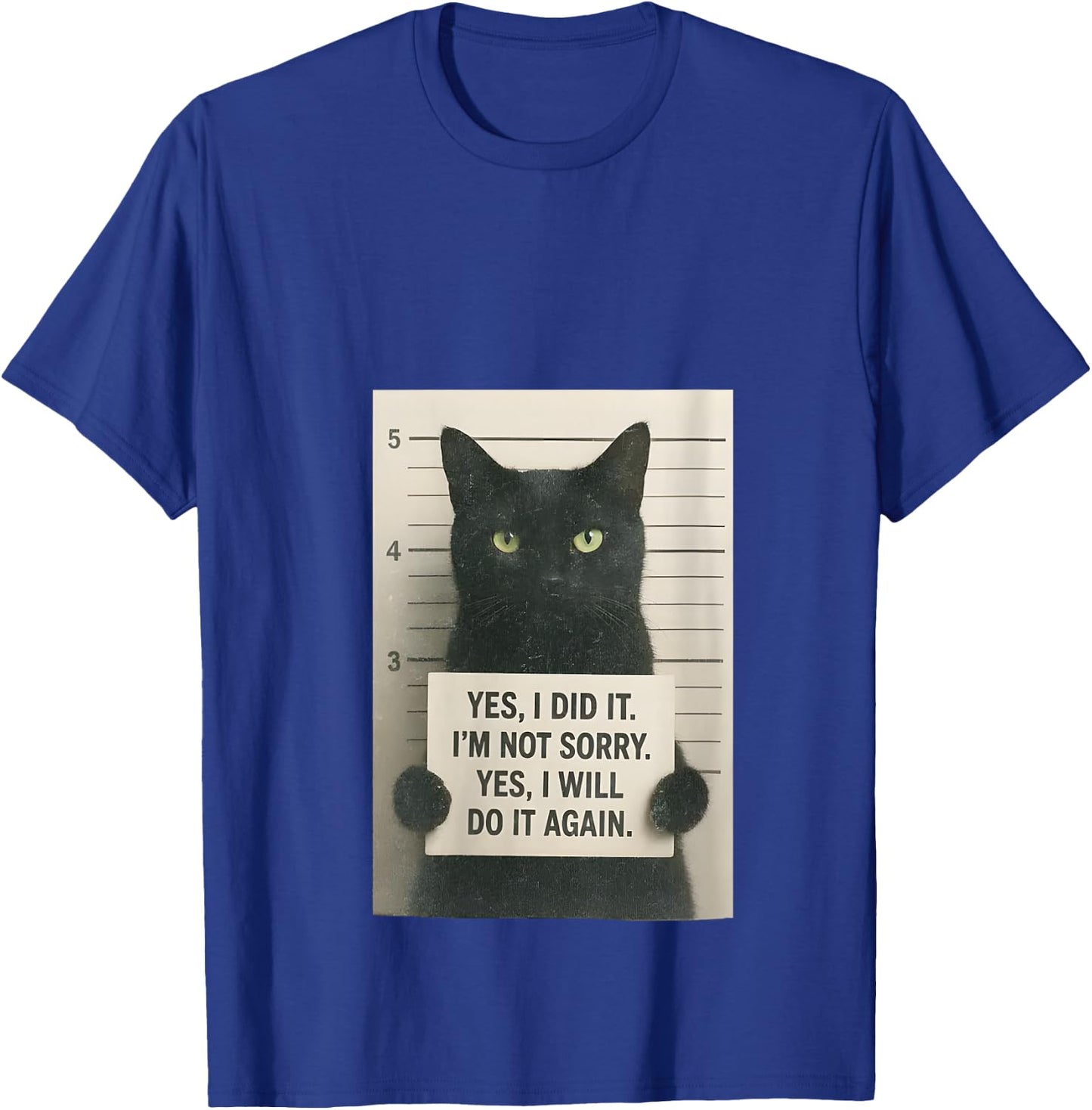 Women's Yes, I Did It. I'm Not Sorry. Yes, I'll Do It Again Cat Meme V-Neck T-Shirt - T-Shirt | Royal