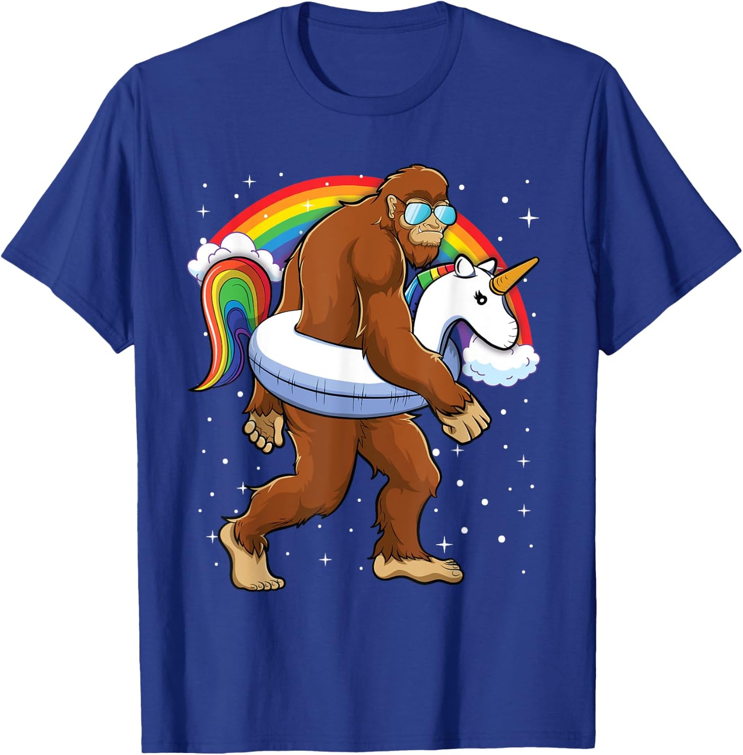 Bigfoot Unicorn Rainbow Shirt Boys Kids Girls Toddlers T-Shirt - T-Shirt | Royal