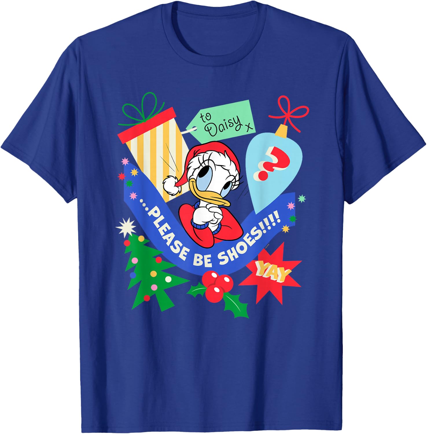 Disney Daisy Duck Christmas Holiday Please Be Shoes T-Shirt - T-Shirt | Royal