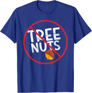No Tree Nuts Allergy Awareness Warning Allergic T-Shirt - T-Shirt | Royal