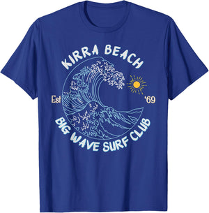 Kirra Beach Big Wave Surf Club, classic surfing beach T-Shirt - T-Shirt | Royal