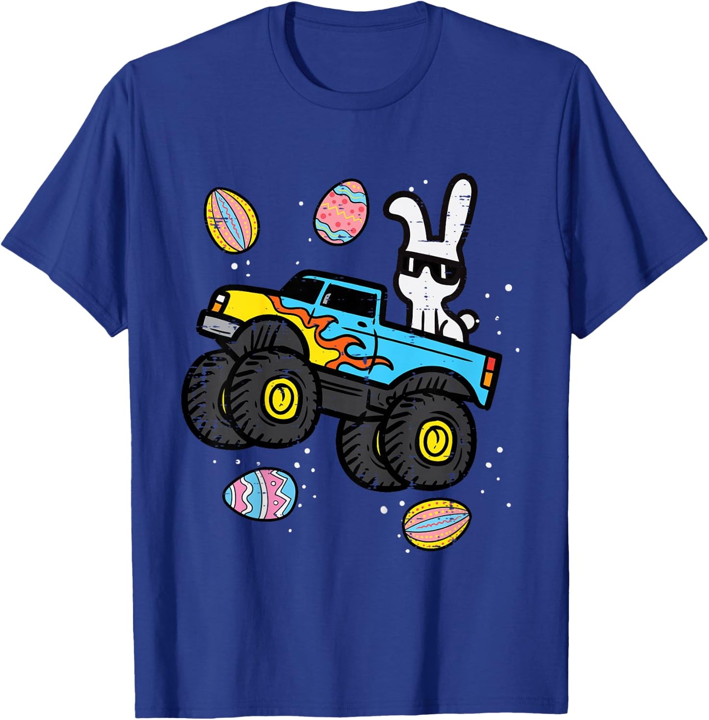 Kids Bunny Monster Truck Easter Eggs Cool Boys Kids Toddler Youth T-Shirt - T-Shirt | Royal