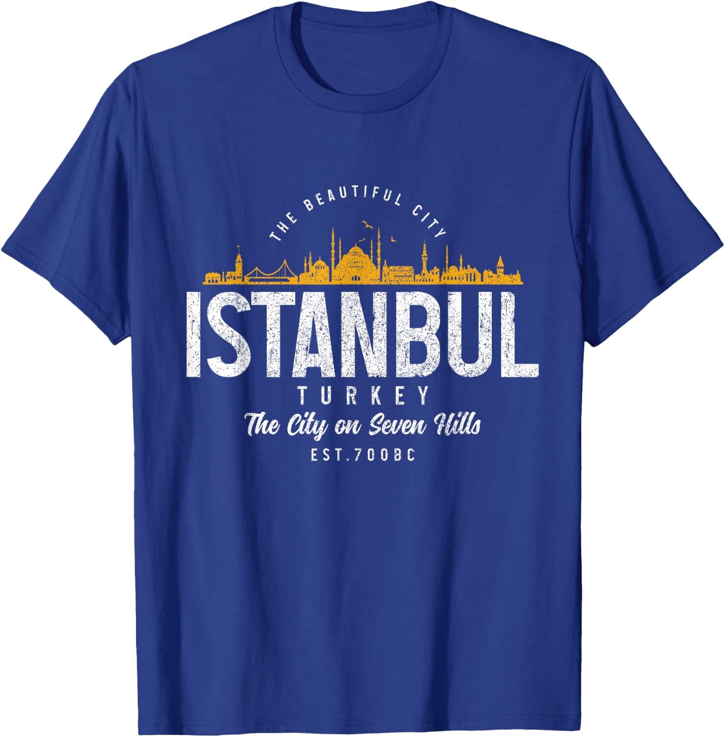 Istanbul Skyline Turkey Turkish Pride Souvenir Turkiye T-Shirt - T-Shirt | Royal