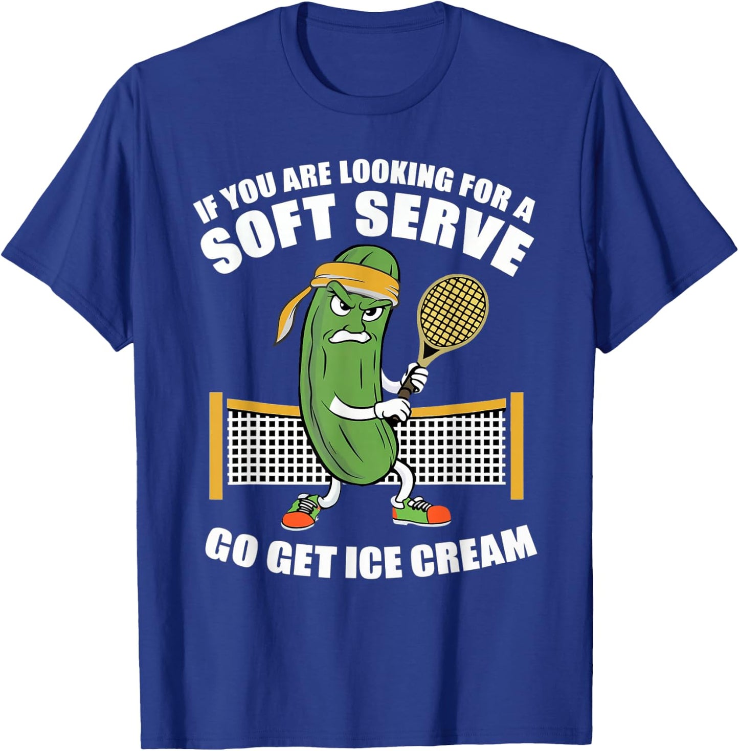 Funny Pickleball Playing Pickle Tennis Soft Serve Ice Cream T-Shirt - T-Shirt | Royal