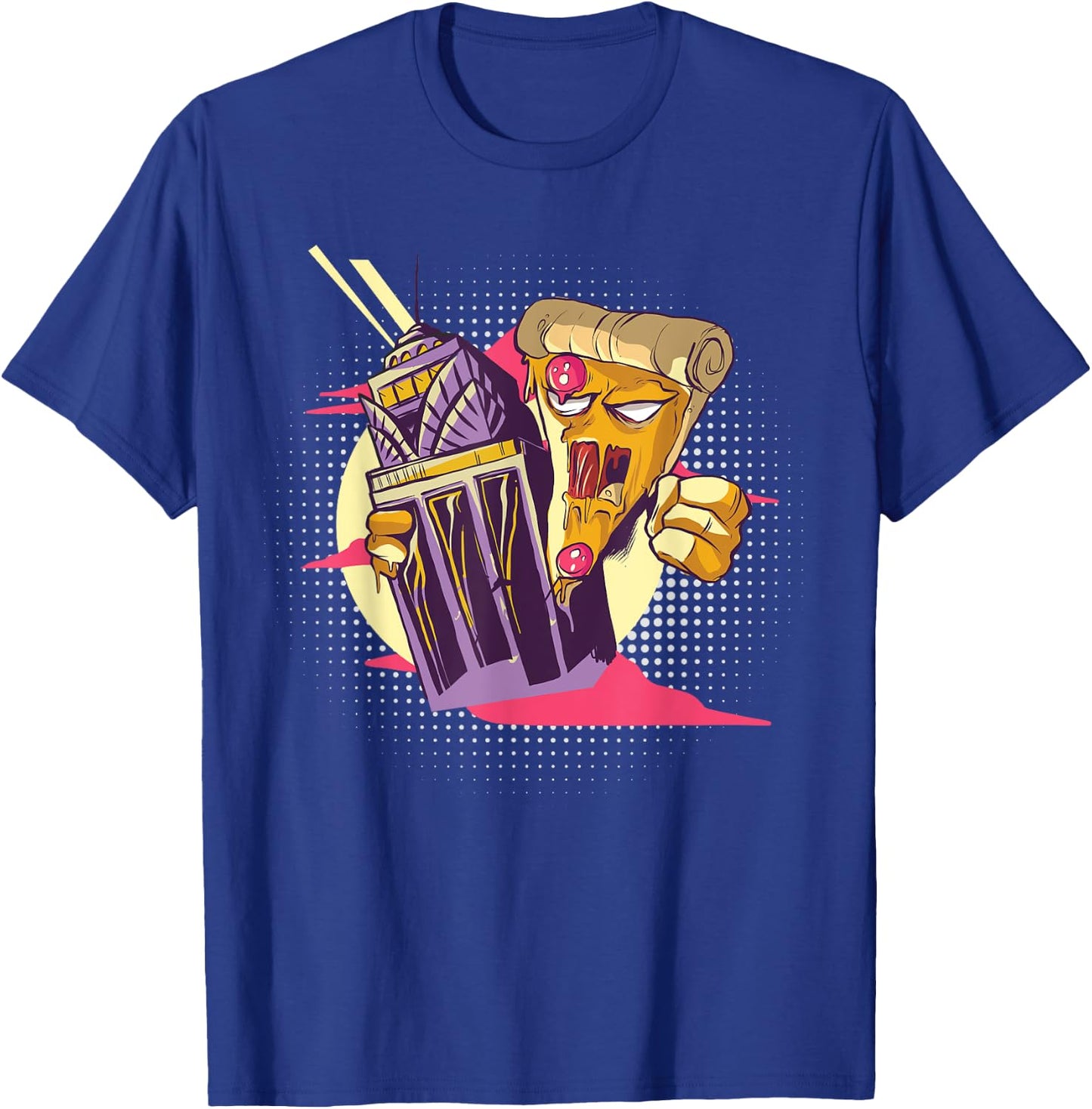 Pizzazilla Monster Pizza Eating Pizza T-Shirt - T-Shirt | Royal