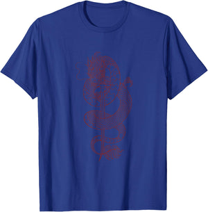 Japanese Dragon around Sword of a Samurai T-Shirt - T-Shirt | Royal