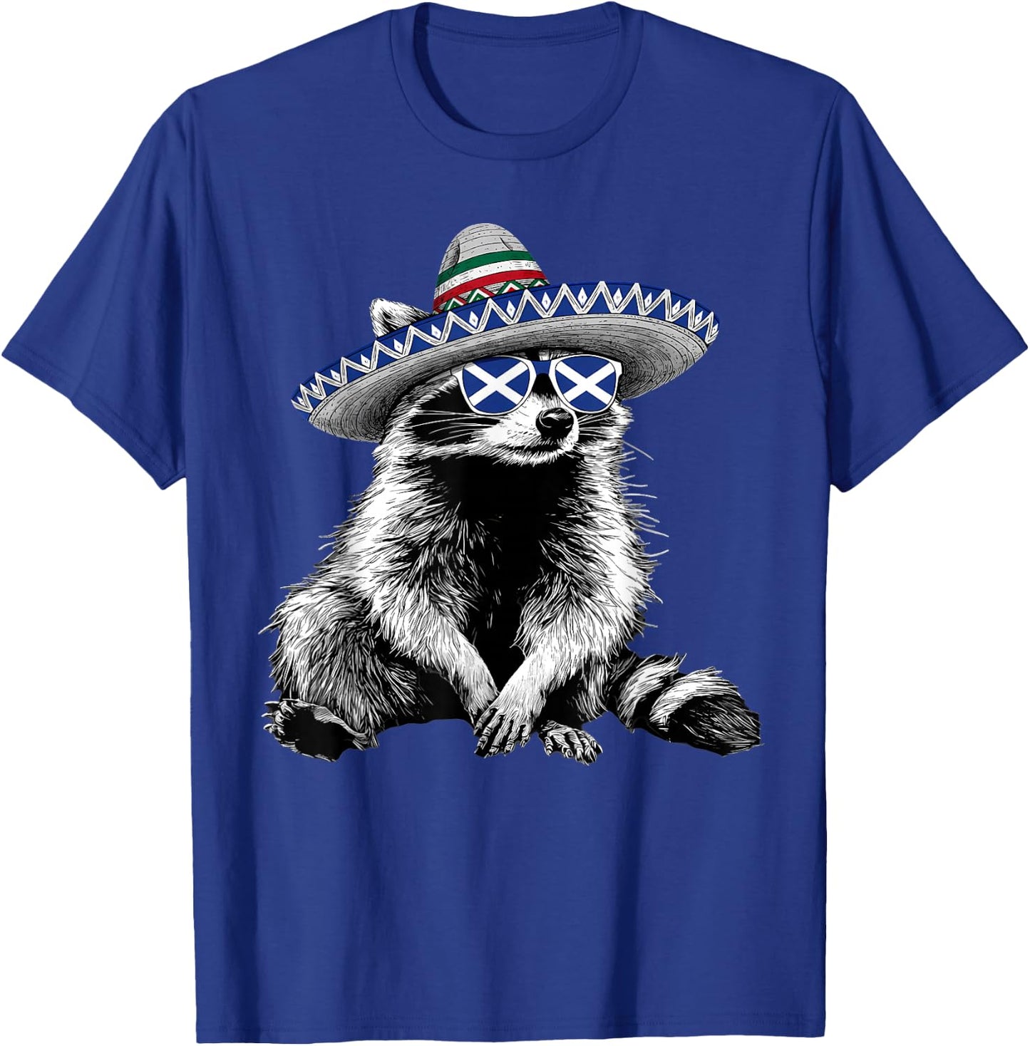 Scotland Roots Raccoon Scottish Flag T-Shirt - T-Shirt | Royal